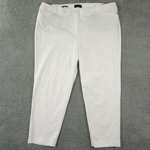 Talbots Pants Womens 24W Plus White The Hampshire Stretch Casual Coastal Office